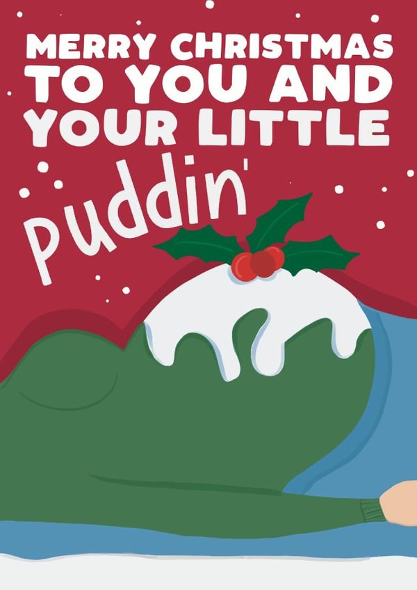 Cute Christmas Card to expectant Mother - puddin' created by Pickled Prints