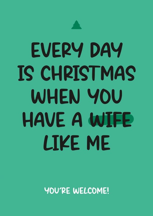 Funny Christmas Card - Husband created by Twisted Haggis