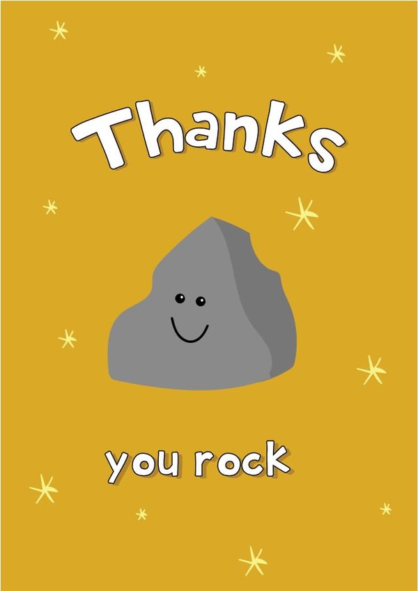 Cute Thank You Card - You Rock created by @Laura Lonsdale Designs