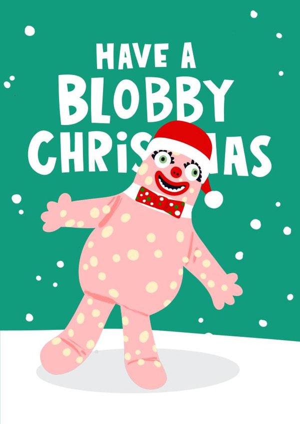 Funny Christmas Card - Mr Blobby 90s Nostalgia created by Lucy Maggie Designs