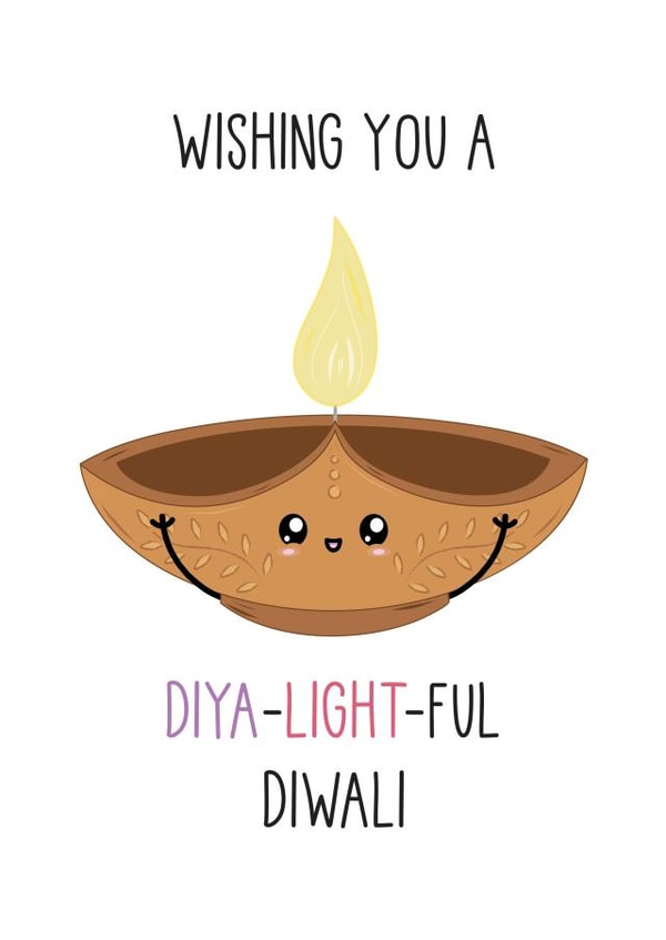 Funny Diwali Card - Diya-light-ful created by Just Joy Designs