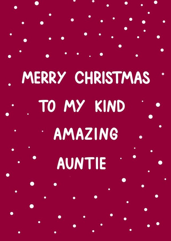 Christmas Card For Auntie - Heartfelt - Classic - Red created by HCD Illustration