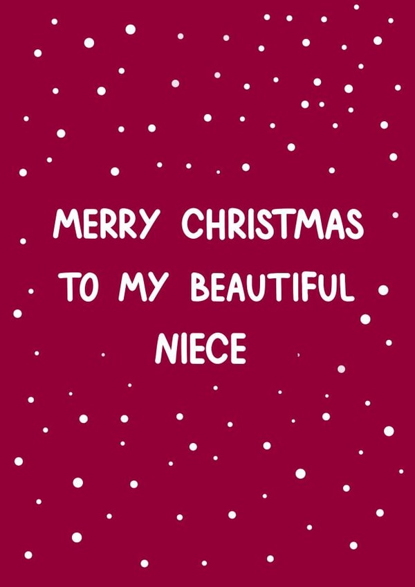 Christmas Card For Niece - Heartfelt - Cute - Classic created by HCD Illustration