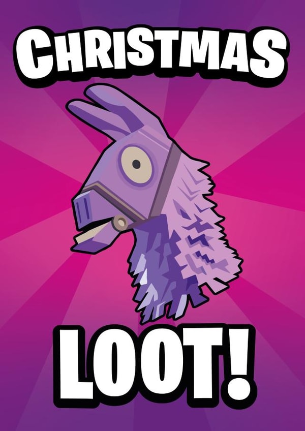 Funny Christmas Card - Fortnite - Loot Llama created by All Things Banter