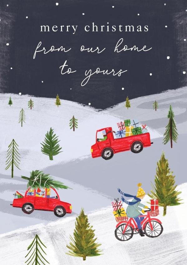Pretty Christmas Card - Our House to Yours created by Making Meadows Ltd