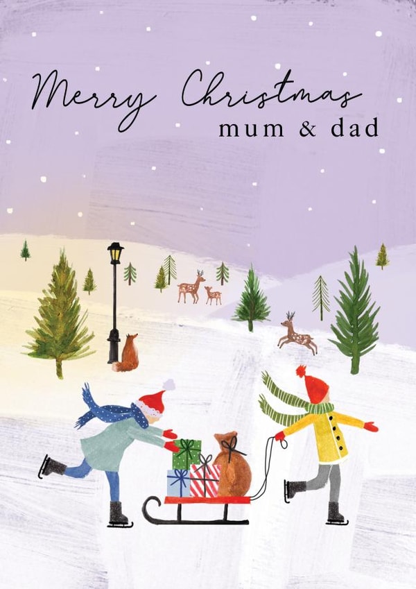 Pretty Christmas Card - Parents - Scenic created by Making Meadows Ltd