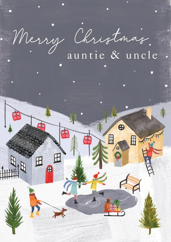 Pretty Christmas Card - Auntie & Uncle created by Making Meadows Ltd