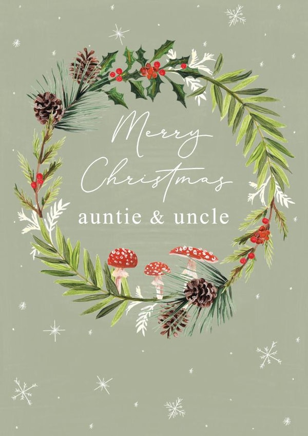 Traditional Christmas Card - Auntie & Uncle created by Making Meadows Ltd