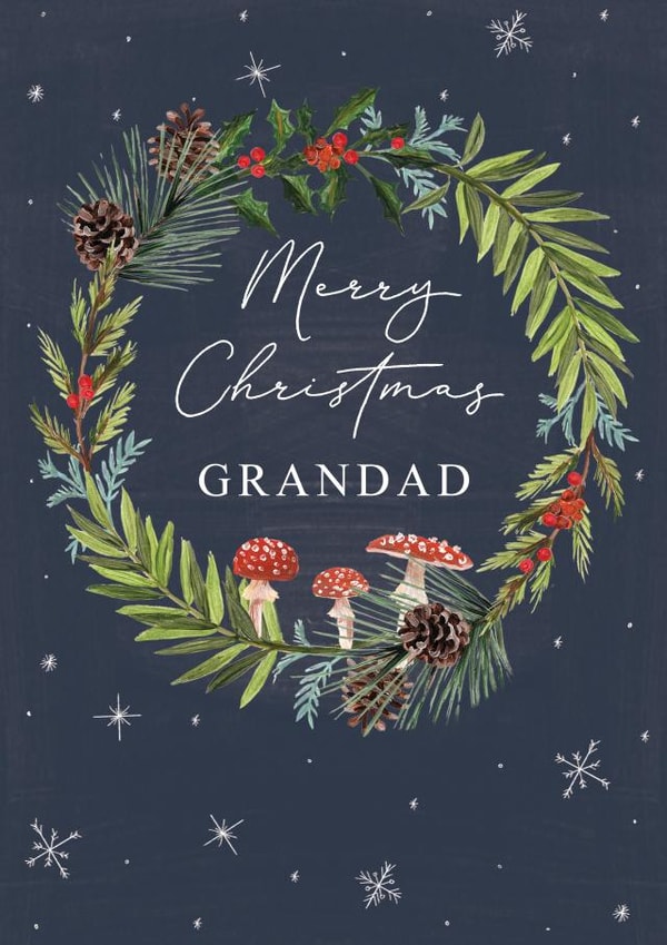 Traditional Christmas Card - Grandad - Wreath created by Making Meadows Ltd