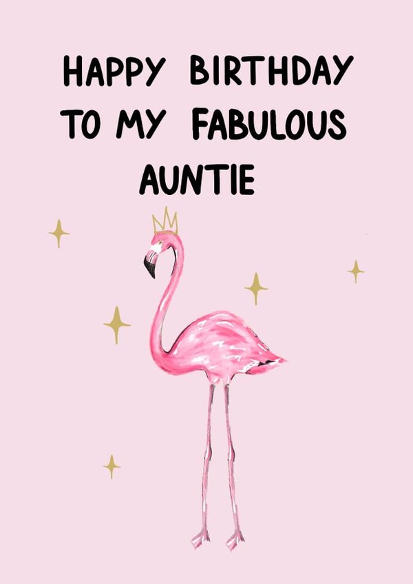 Birthday Card For Auntie - Pink - Cute created by Naughty Nice