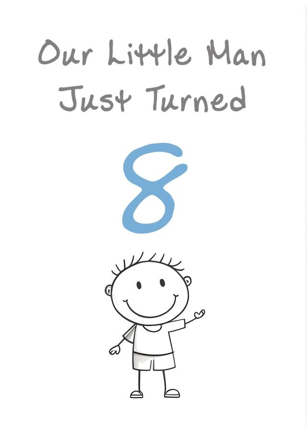 Cute Birthday Card - Son - Little Man - 8th created by @MisterDave