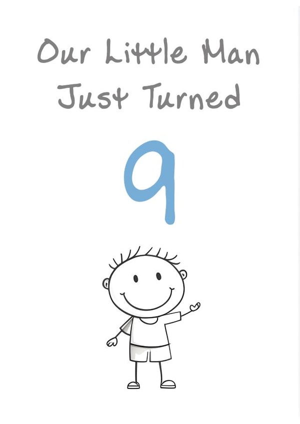 Cute Birthday Card - Son - Little Man - 9th created by @MisterDave