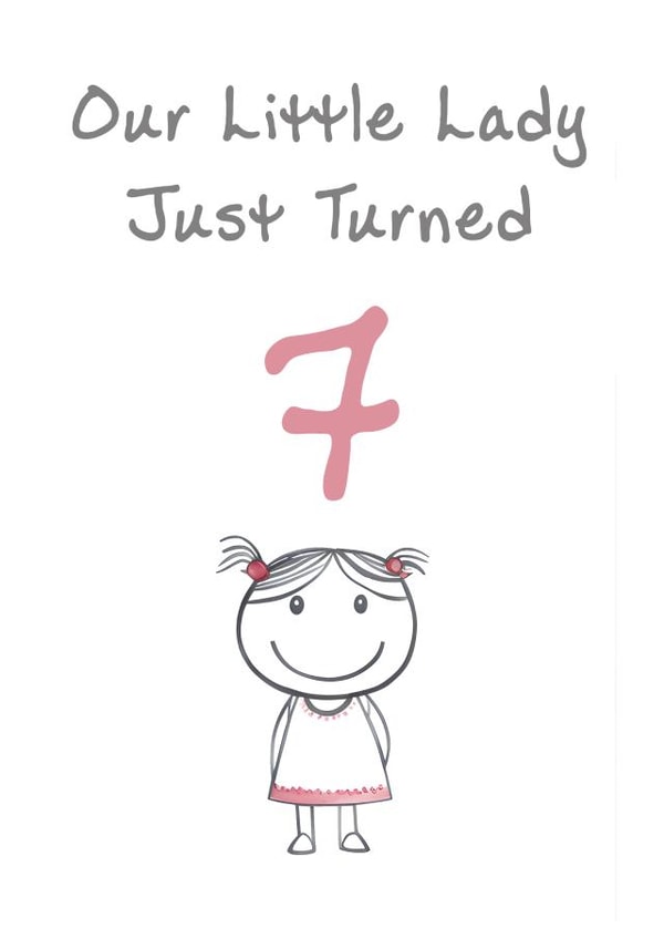 Cute Birthday Card - Little Lady - 7th created by @MisterDave