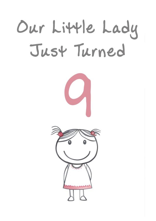 Cute Birthday Card - Little Lady - 9th created by @MisterDave