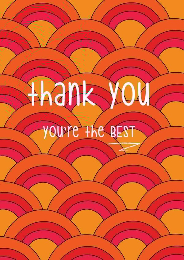 Retro Thank You Card - You're the Best created by @Laura Lonsdale Designs