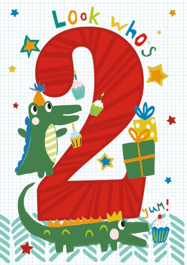 Cute Birthday Card - 2nd - Crocodile created by IC&G