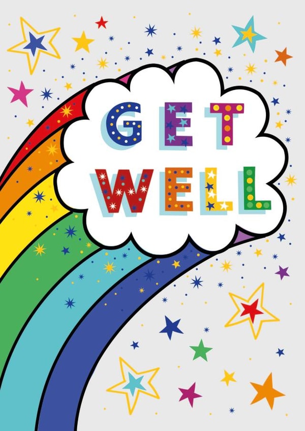 Traditional Get Well Card - Rainbow Cloud created by IC&G