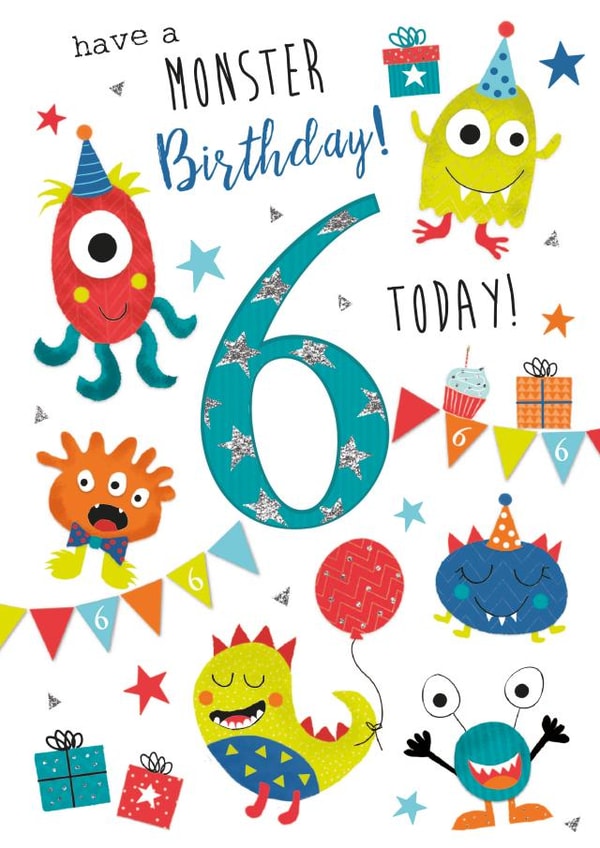 Traditional Birthday Card - 6th - Aliens created by IC&G