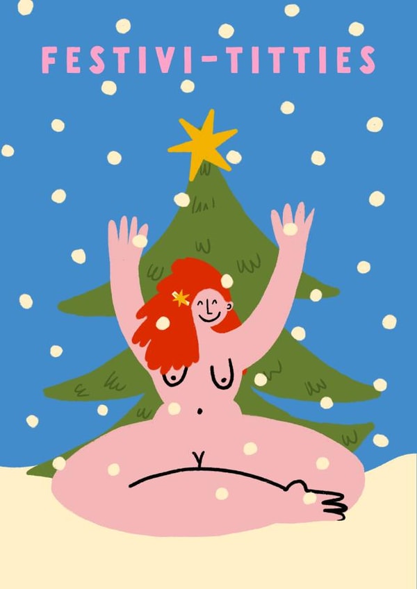 Funny Christmas Card - Festiv-titties created by Lucy Maggie Designs