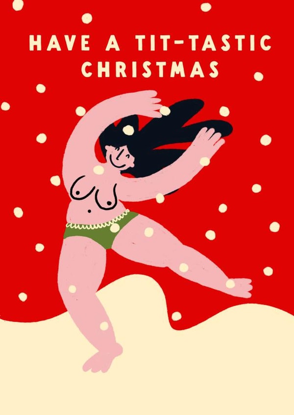 Funny Christmas Card - Tit-tastic created by Lucy Maggie Designs
