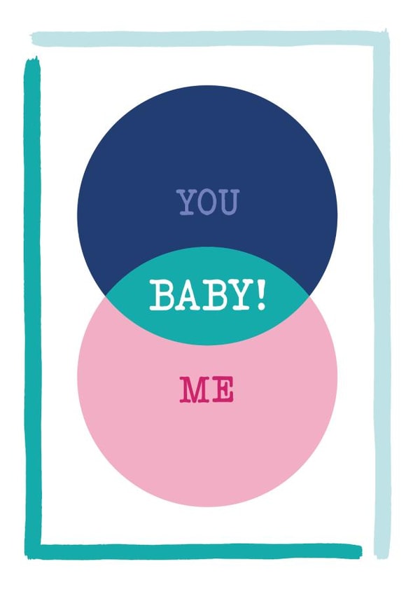 Baby Announcement, Celebratory Venn diagram for partner - expectant/new parents created by Mum Rain or Shine