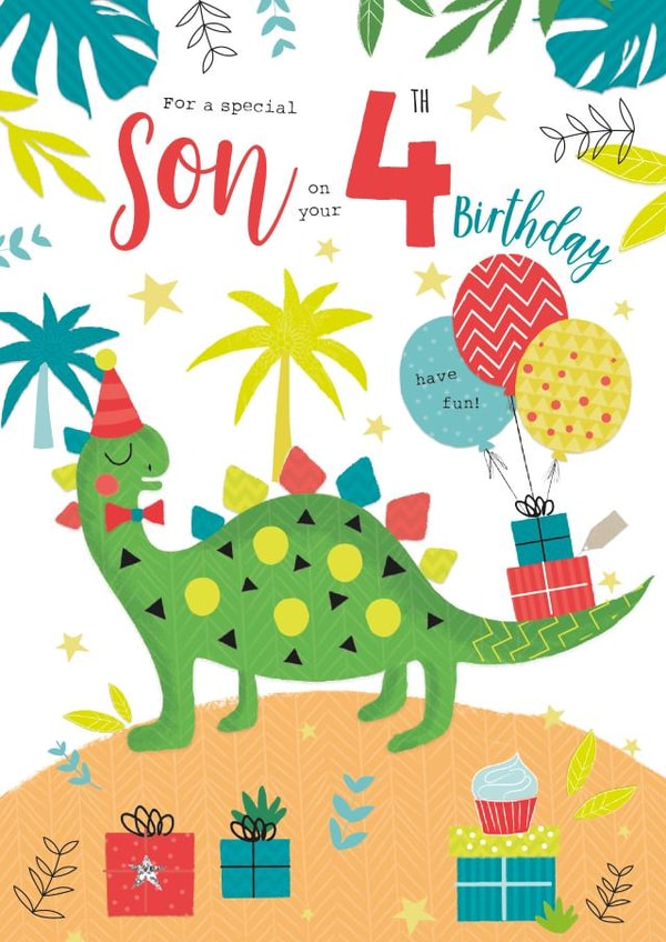 Traditional Birthday Card - Son - 4th created by IC&G