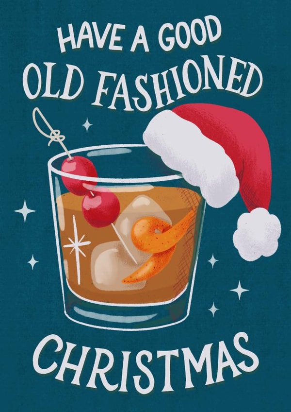 Christmas Card - Old Fashioned Cocktail created by Silky Rose Design
