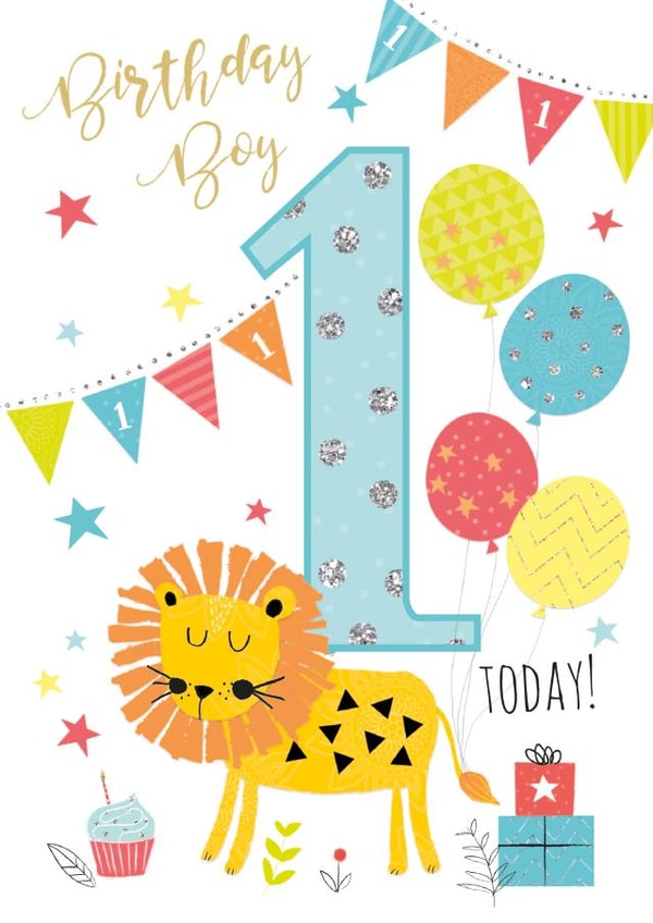 Traditional Birthday Card - 1st - Boy created by IC&G