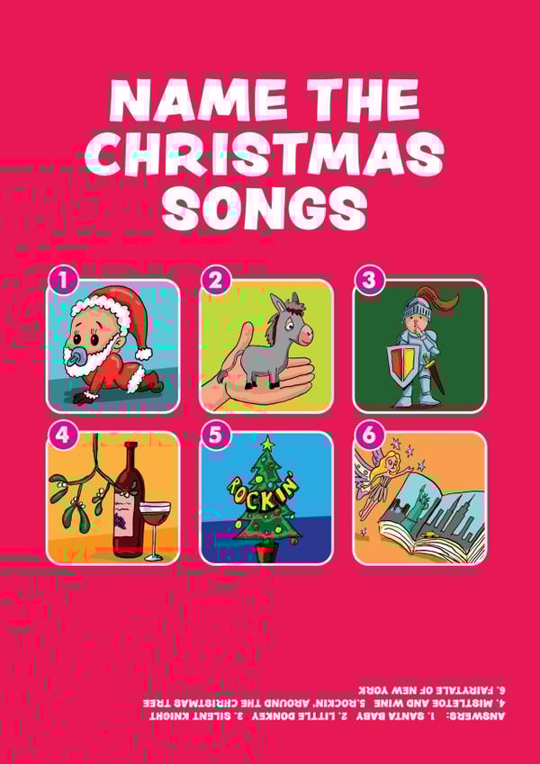 Christmas Card - Name the Song Quiz created by MOJO Creative Studio