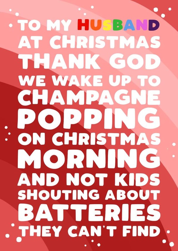 Funny Christmas Card - Husband - LGBTQ+ created by Pickled Prints