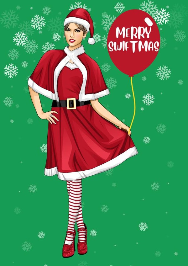 Taylor Eras Inspired Christmas Card, Swift Christmas Themed Card, created by GREEDY LAB
