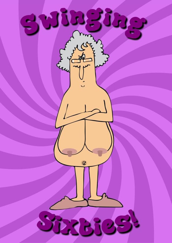 Funny, Retro, Swinging Sixties, 60th Birthday Card For Female Friend or Relative created by Bad Manners