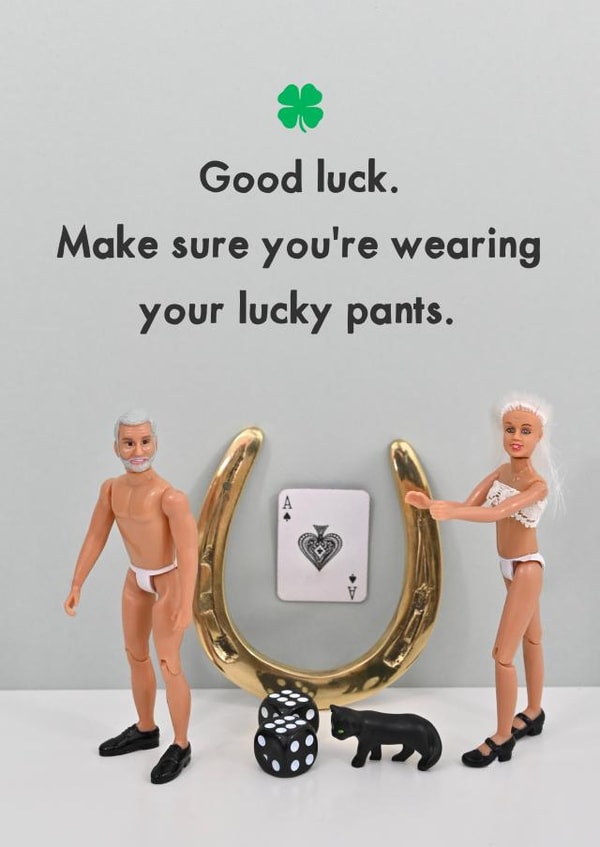 Funny Good Luck Card - Lucky Pants created by Bold & Bright Cards