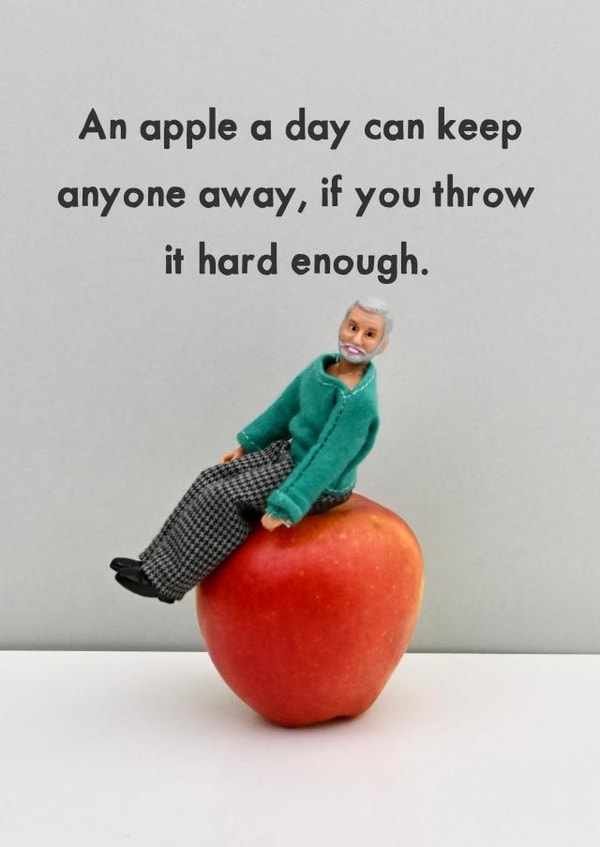 Funny Get Well Card - An Apple a Day created by Bold & Bright Cards