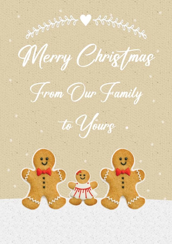 Cute Christmas Card - Our Family to Yours - LGBTQ+ - Two Dads and Daughter created by Mo&Co
