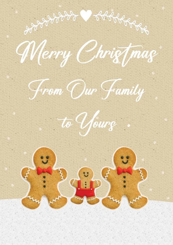 Cute Christmas Card - Our Family to Yours - LGBTQ+ - Two Dads and Son created by Mo&Co