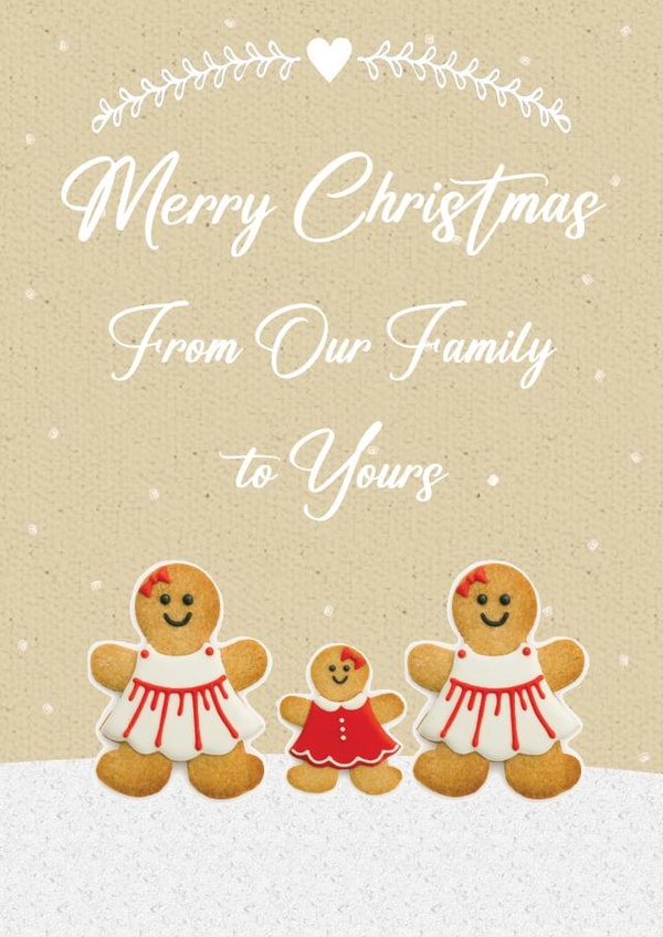 Cute Christmas Card - Our Family to Yours - LGBTQ+ - Two Mums and Daughter created by Mo&Co