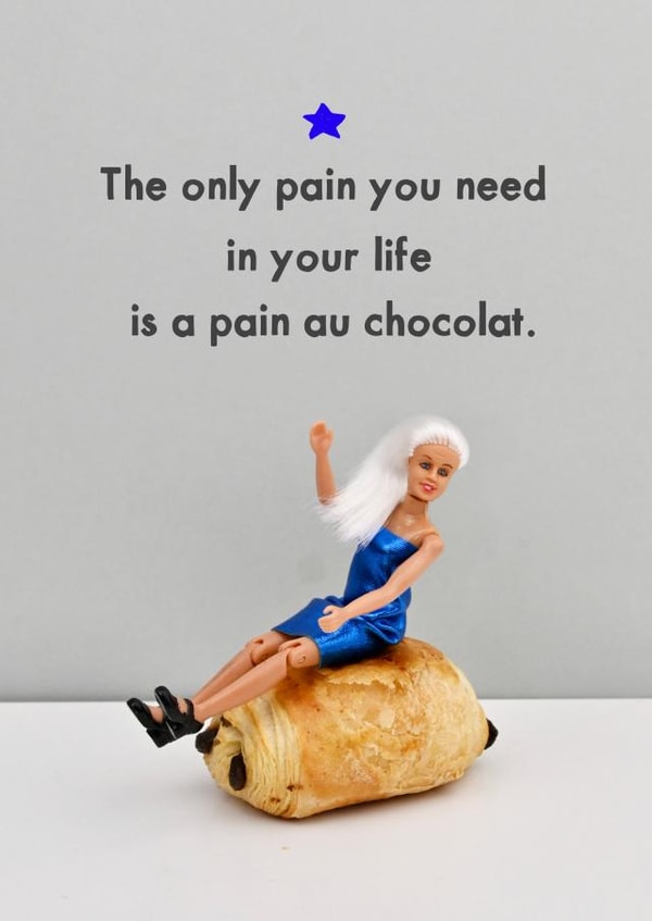 Funny Thinking of You Card - Pain Au Chocolat created by Bold & Bright Cards
