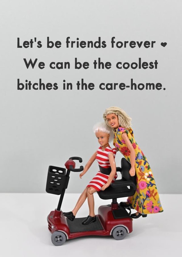 Cute and Funny Friendship Card - Coolest Bitches in the Care Home created by Bold & Bright Cards