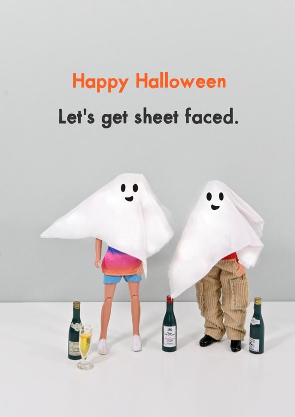 Funny Halloween Card - Sheet Faced created by Bold & Bright Cards