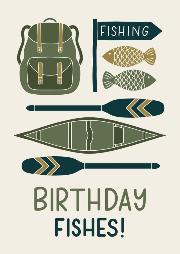 Fishing Birthday Card - Birthday Fishes! created by The Lettering Tree