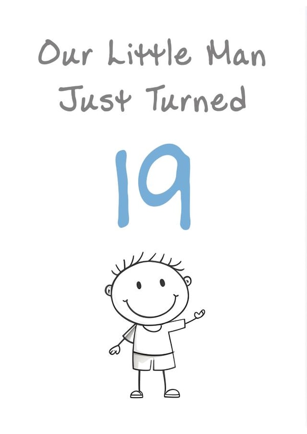 Cute Birthday Card - Son - Little Man - 19th created by @MisterDave
