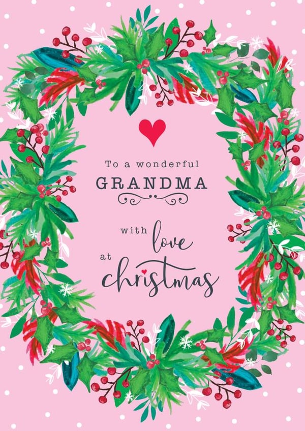 Traditional Christmas Card - Grandma Wreath created by The Boy and the Bear