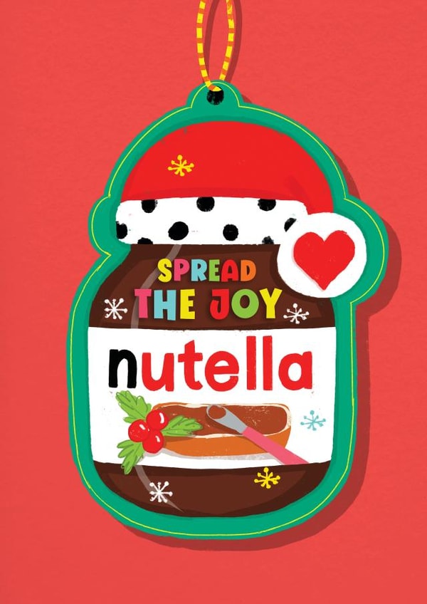 Fun Christmas Card - Nutella Decoration created by NICHOLA COWDERY ILLUSTRATIONS
