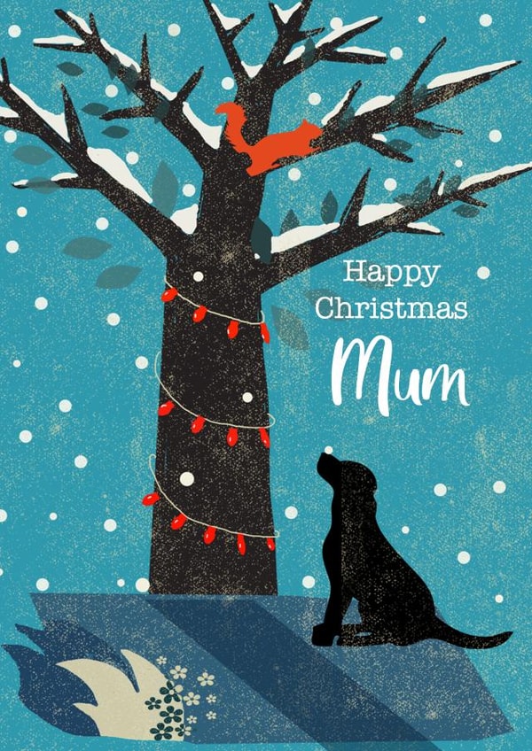 Cute Christmas Card - Mum - Dog and Squirrel created by Rocket68