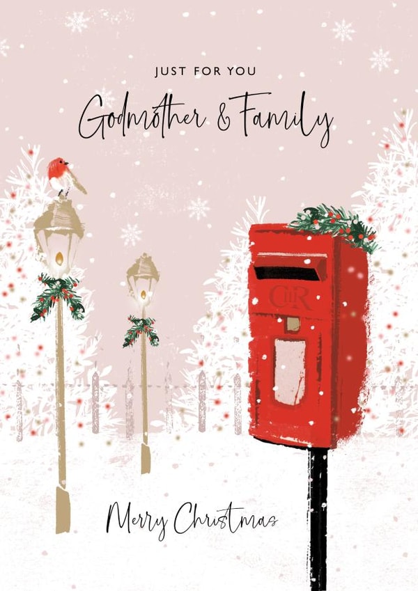 Pretty Christmas Card - Godmother & Family created by Rebecca Prinn