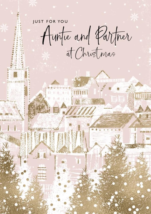 Pretty Christmas Card - Auntie and Partner created by Rebecca Prinn
