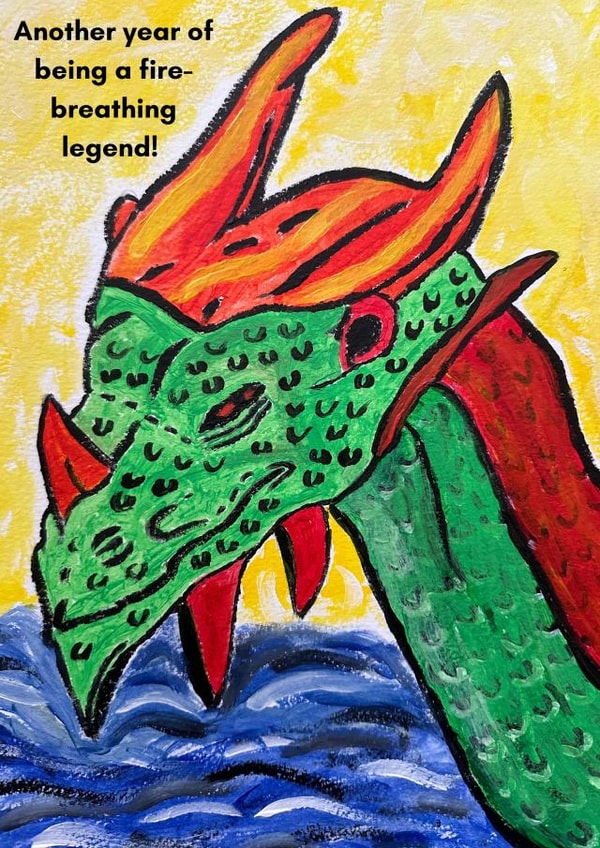 Funny birthday card for significant other / friend / relative created by Julia Herd