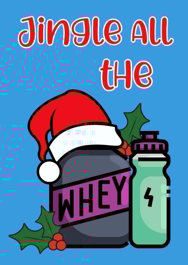 Funny christmas card for fitness fans and gym lovers created by Just Jojo