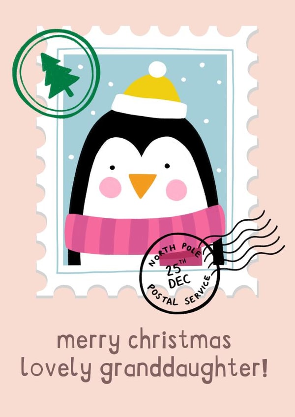 Cute Christmas Card - Lovely Granddaughter created by Zoe Spry